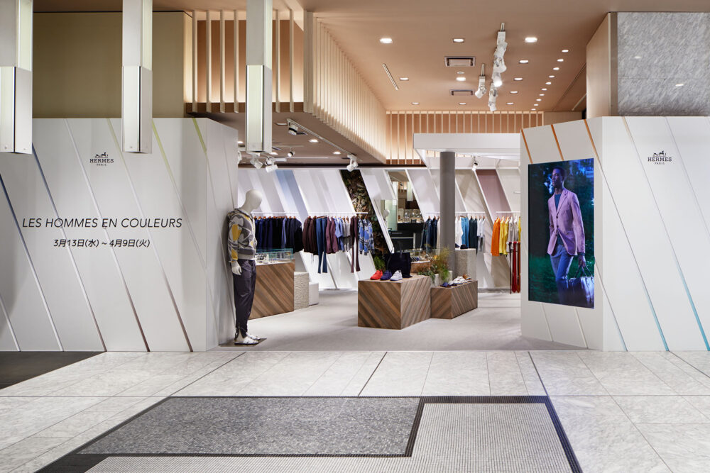 HERMÈS Mens Pop-up “LES HOMMES EN COULEURS”